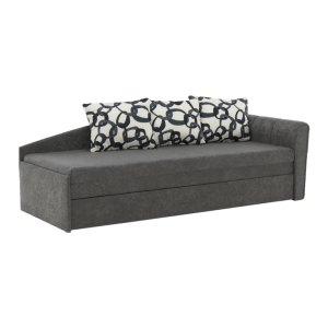 Canapea extensibila cu tapiterie textil gri model partea dreapta Emu 197x75x78 cm