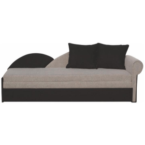 Canapea extensibila cu tapiterie textil gri negru model dreapta Diane 197x78x75 cm