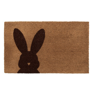 Covoras intrare casa fibre cocos negru maro Iepuras 75x45x1 cm