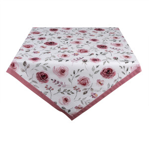 Fata masa bumbac roz alb Roses 100x100 cm