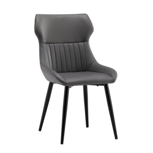 Scaun de dining gri metal negru Sagara 50x58x85.5 cm
