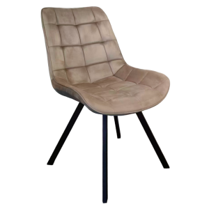 Scaun dining catifea maro taupe metal negru Samira 55x61x87 cm