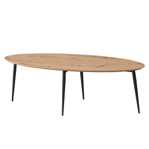 Masuta de cafea MDF stejar artisan metal negru Sanam 120x50x38 cm