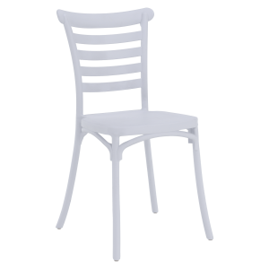 Scaun stivuibil,plastic alb, Savito 44x44x84 cm
