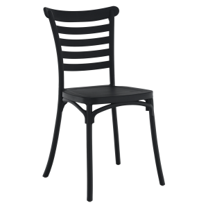 Scaun stivuibil,plastic negru, Savito 44x44x84 cm