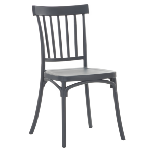 Scaun stivuibil plastic gri antracit Sazen 45x47x87 cm