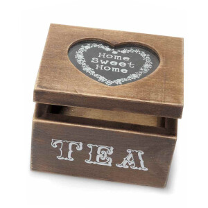 Cutie pliculete ceai lemn maro 10x8.5x7 cm