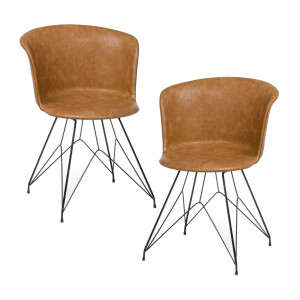 Set 2 scaune maro Loft 56x54x76 cm