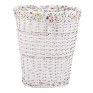 Cos rufe, depozitare lemn salcie alb, textil multicolor 48 x 37 x 52 cm