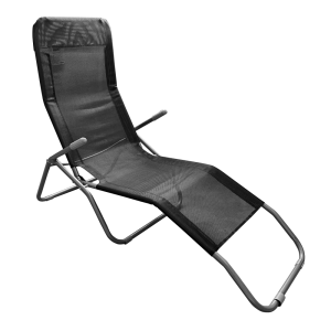 Sezlong de gradina negru gri Selno 58x160x97 cm