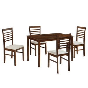 Set masa si 4 scaune maro nuc bej Brisbo 110x70x76 cm