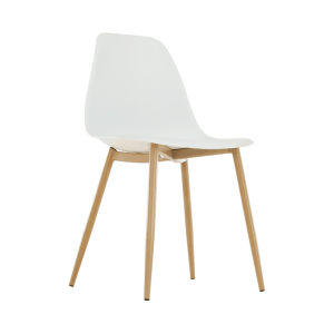 Scaun plastic alb metal natur Sintia 46x84,5x53 cm