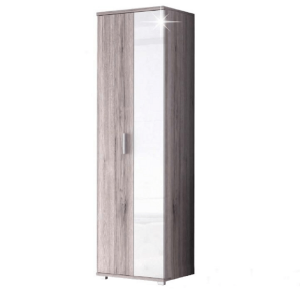 Dulap 2 usi pal stejar canyon alb lucios Rachel 55,1x34,7x199 cm  