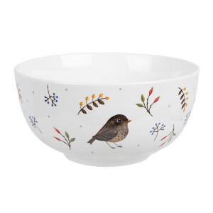 Set 6 boluri portelan Bird 14x7 cm, 500 ml