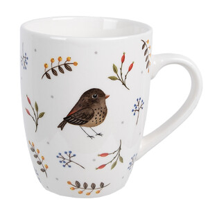 Set 6 cani portelan Bird 12x8x10 cm, 350 ml