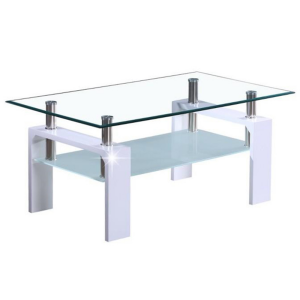 Masuta sticla alb lucios Libor 100x60x42 cm