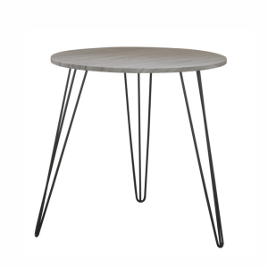 Masuta cu blat mdf stejar si picioare metal negru KALEB 60x65 cm