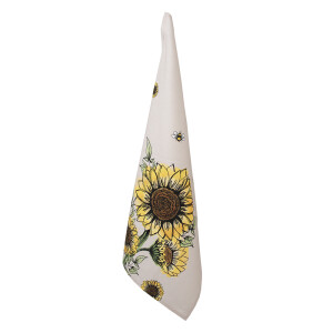 Set 3 prosoape bucatarie bumbac multicolor Floarea Soarelui 50x70 cm
