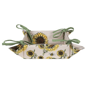 Cos paine bumbac multicolor Floarea Soarelui 35x35x8 cm