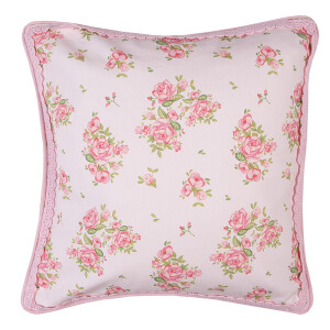 Set 2 fete perne textil roz verde Trandafiri 40x40 cm