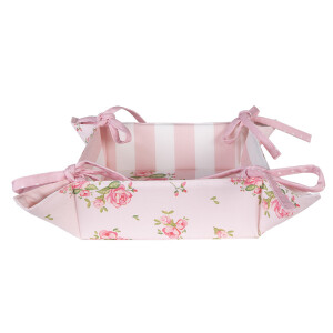 Cos paine bumbac verde roz 35x35x8 cm