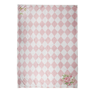 Patura textil alb roz verde 130x170 cm