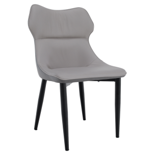 Scaun dining textil gri metal negru Tabita 51x54x87 cm