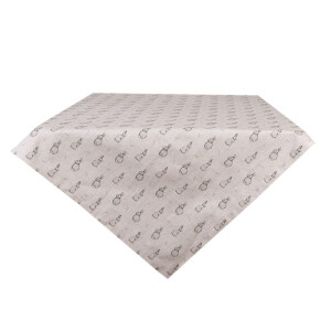 Fata masa bumbac bej gri Iepurasi 100x100 cm