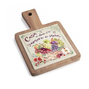 Platou servire ceramica multicolora lemn cm 12 x 18 H