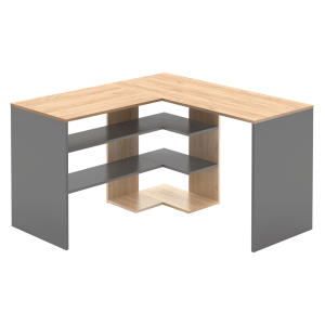 Birou de colt DTD stejar artisan grafit Tamari 120x120x75,4 cm