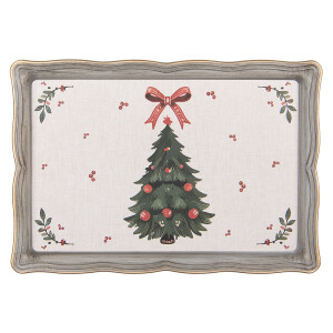 Tava Craciun Bradut plastic multicolor LF 31x22x2 cm