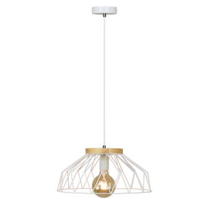 Lustra metal alb lemn natur Trex 37.5x37.5x119.5 cm