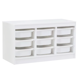 Organizator cu cutii de depozitare MDF plastic alb Trimal 99x44x55 cm
