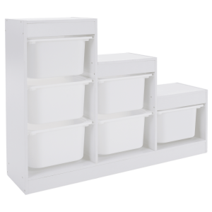 Raft, organizator DTD plastic alb Trinis 120,5x30x90 cm
