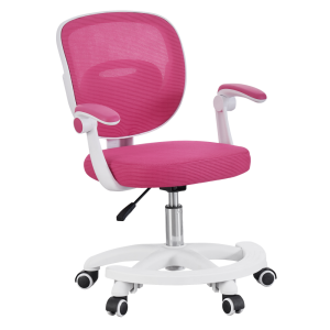 Scaun birou pivotant roz alb Trixi 59x50x81-91 cm