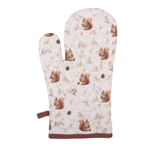 Manusa bucatarie Veverite bumbac bej maro 18x30 cm