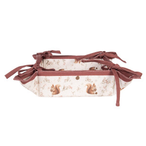 Cos paine Veverite bumbac bej maro 35x35x8 cm