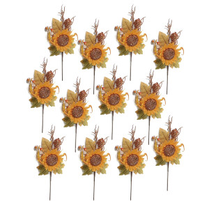 Set 12 Floarea Soarelui artificiala 13.5x50 cm