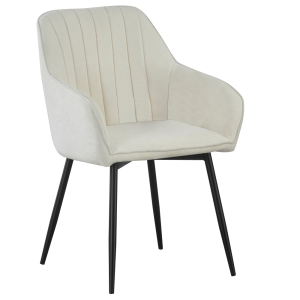 Fotoliu de design textil crem boucle metal negru Vajro 57,5x61,5x85 cm