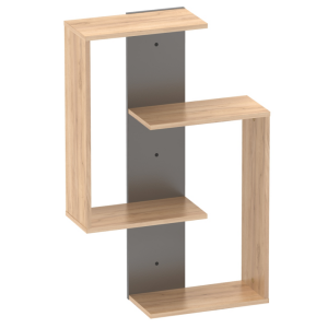 Polita suspendata stejar artisan antracit Valpa 65x22x100 cm