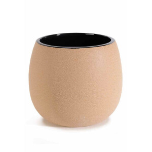 Ghiveci flori portelan caramiziu negru Ø 16,5 cm x 14 H