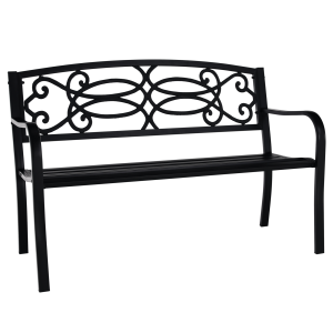 Banca gradina metal negru Venda 127x60x85 cm