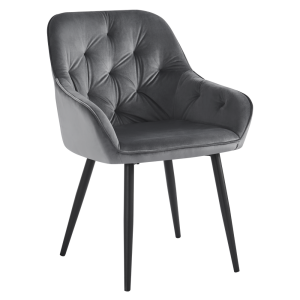 Fotoliu de design catifea gri metal negru Verio 58.5x62x81 cm