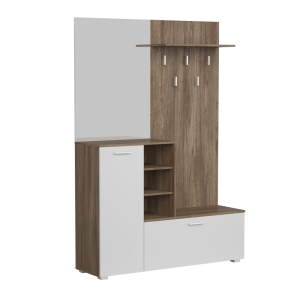 Set mobilier hol PAL stejar ansberg alb Vetlanda 140x40x200 cm