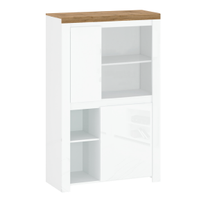 Comoda alb lucios stejar wotan Vilgo 98x41.5x156.5 cm