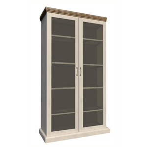 Vitrina pal alb pin nordic maro stejar salbatic Royal 87x39x187 cm 