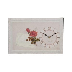 Ceas de perete metal Red Rose 37 cm x 25 cm