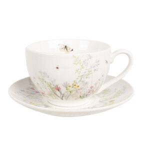 Set 4 cesti portelan multicolor Summer 12x9x6 cm, 14x2 cm, 250 ml