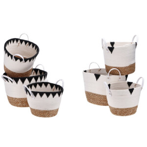 Set 6 cosuri depozitare iarba mare multicolor 27 x 21,5, 33 x 23,5,  37 x 27,5 cm