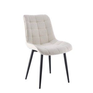 Set 4 scaune fier negru velur crem Arles 49,5 x 64,5 x 84,5 cm